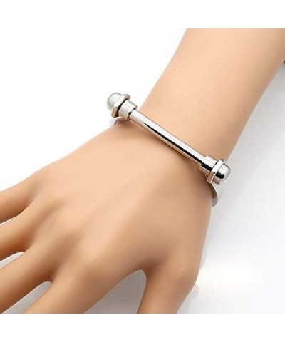 Globalwells Stainless Steel D Shape Bar Bracelet Screw Shackle Horseshoe Novelty Fashion Bangle Cuff, Unisex Gold(women) $13....