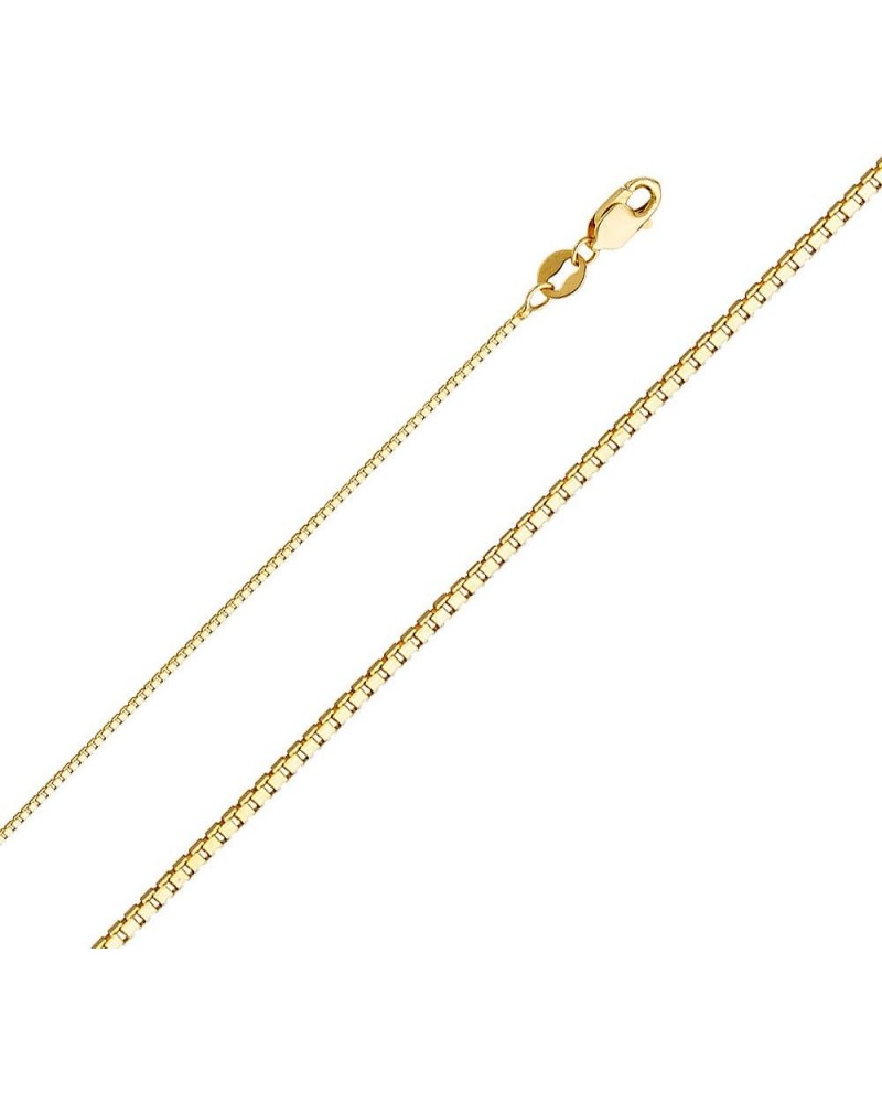 14K Solid Yellow Gold Box Chain Necklace 0.8mm - 16 Inches - Yellow $30.00 Necklaces