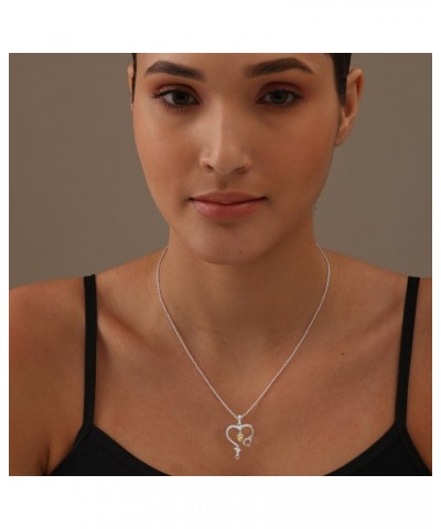 925 Sterling Silver Love Heart Pendant Necklace for Women Teens Stethoscope Heartbeat $23.19 Necklaces