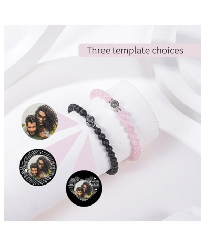 Natural Beads Bracelets Personalized Bracelets with Picture Inside for Men Custom Photo Projection Bracelet Personalized Gift...