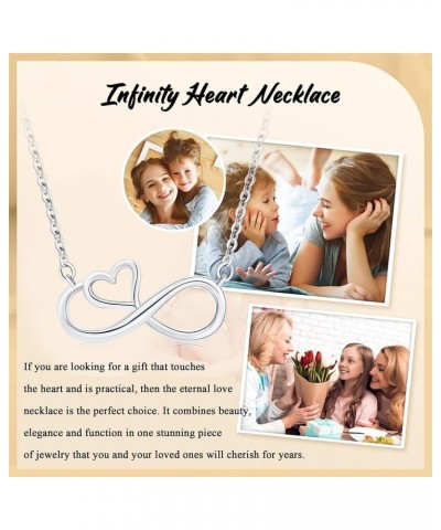 Gift for Women Infinity Heart Necklace for Women Aunt Niece Grandmother Granddaughter Mother Daughter Sister Interlocking Hea...