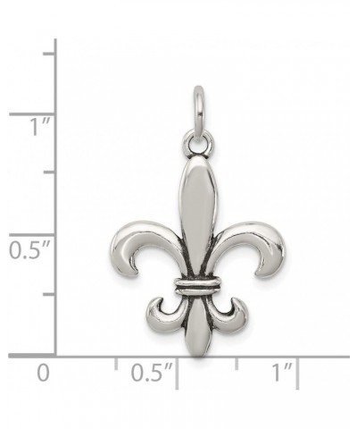 Sterling Silver Antiqued Fleur De Lis Charm (30mm x 18mm) 20.0 Inches $17.67 Necklaces