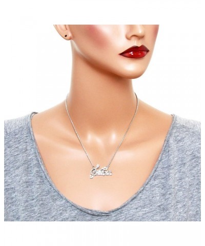 Music Note Pendant Necklace Rhinestone Crystal Rhodium High Polished Style 1 $8.31 Necklaces