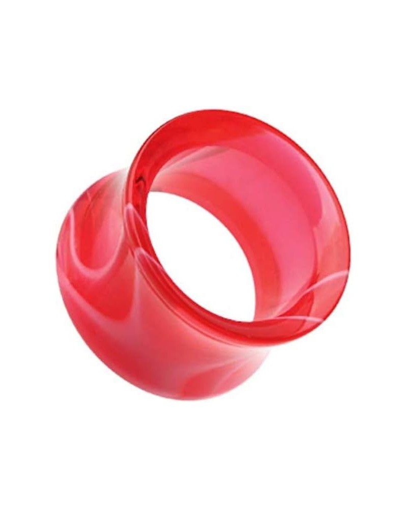 Marble Swirl Acrylic Double Flared Ear Gauge Tunnel Plug 7/16" (11mm), Red $9.68 Body Jewelry