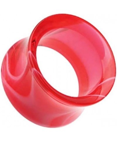 Marble Swirl Acrylic Double Flared Ear Gauge Tunnel Plug 7/16" (11mm), Red $9.68 Body Jewelry