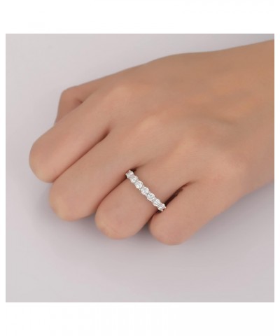 Genuine Moissanite Wedding Set - Brilliant Round Cut 0.70 Carats Moissanite Wedding Band - 7 Stones Stackable Ring for Women ...