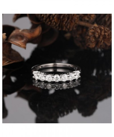 Genuine Moissanite Wedding Set - Brilliant Round Cut 0.70 Carats Moissanite Wedding Band - 7 Stones Stackable Ring for Women ...