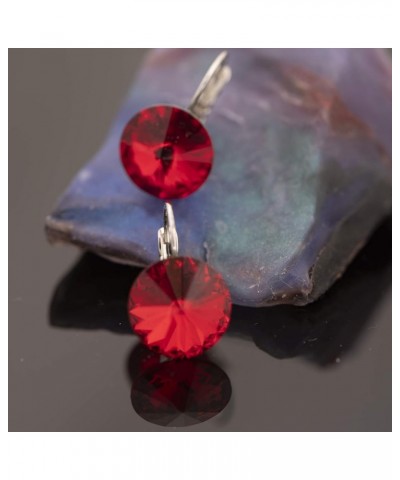 Simple Round Crystal Stud Earrings - Simple and Elegant Design Red Dangle $9.17 Earrings