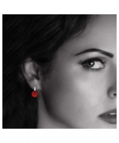 Simple Round Crystal Stud Earrings - Simple and Elegant Design Red Dangle $9.17 Earrings