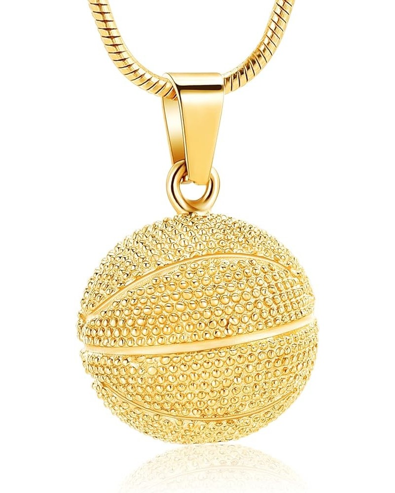 Urn Necklace Basketball Cremation Jewelry for Ashes Pendant Keepsake Memorial Necklace for Women Men Gold $13.05 Necklaces