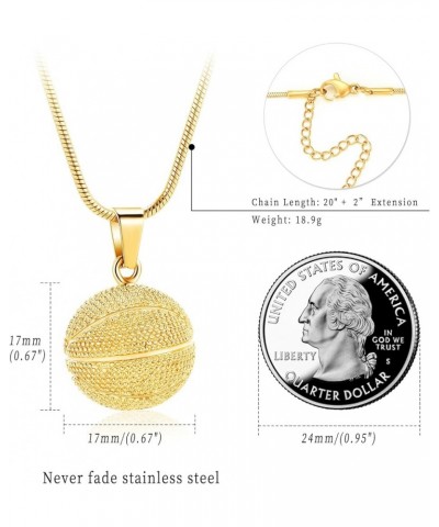 Urn Necklace Basketball Cremation Jewelry for Ashes Pendant Keepsake Memorial Necklace for Women Men Gold $13.05 Necklaces