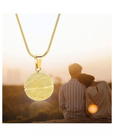 Urn Necklace Basketball Cremation Jewelry for Ashes Pendant Keepsake Memorial Necklace for Women Men Gold $13.05 Necklaces