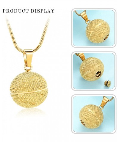 Urn Necklace Basketball Cremation Jewelry for Ashes Pendant Keepsake Memorial Necklace for Women Men Gold $13.05 Necklaces