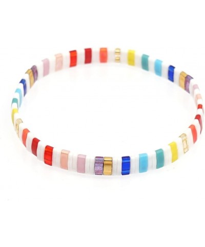 Tile Bracelet Multicolor Bohemian Style Japan Miyuki bead Elastic Bracelet for Women Girls 253B $9.98 Bracelets