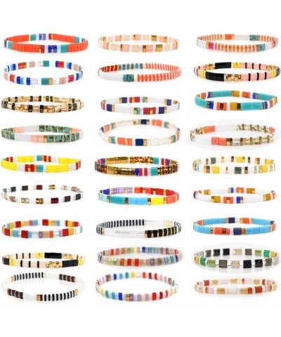 Tile Bracelet Multicolor Bohemian Style Japan Miyuki bead Elastic Bracelet for Women Girls 253B $9.98 Bracelets