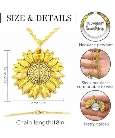 Sunflower Necklace for Women Girls You are My Sunshine Necklace Vintage Golden $6.71 Necklaces