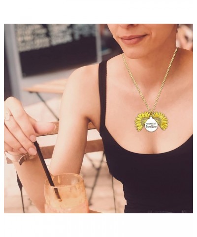 Sunflower Necklace for Women Girls You are My Sunshine Necklace Vintage Golden $6.71 Necklaces