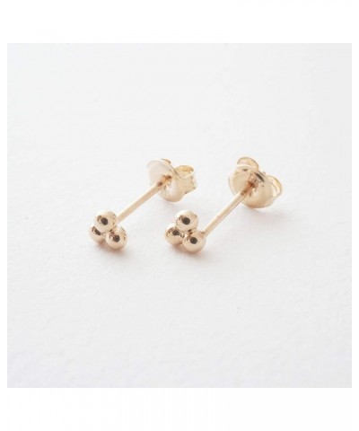 Trinity Ball Studs in 14k Gold or 14k Rose Gold | Minimalist, Delicate Jewelry Rose Gold $37.51 Earrings