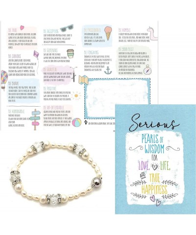 Friendship Bracelet with Keepsake Greeting Card Gift Sets - Teenage Women Cream Pearl $14.27 Bracelets