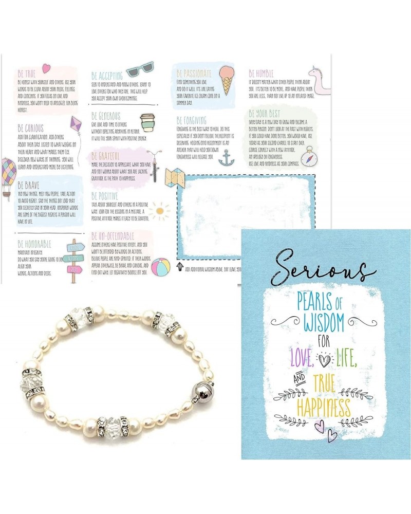 Friendship Bracelet with Keepsake Greeting Card Gift Sets - Teenage Women Cream Pearl $14.27 Bracelets