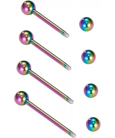 Nipple Rings Tongue Rings Stainless Steel 14G Straight Barbells Piercing Jewelry 12mm,14mm,16mm,18mm 5 -rainbow $8.25 Body Je...