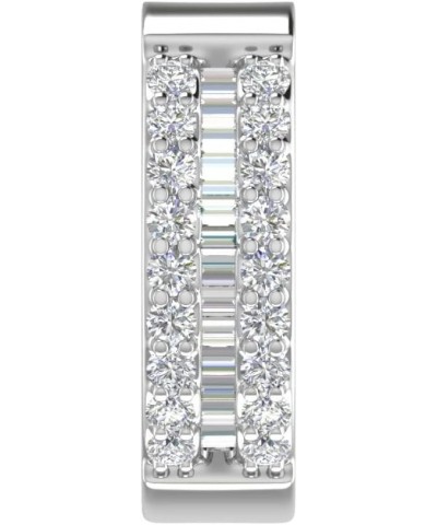 0.12 Carat Diamond Hoop & Huggies Earring in 10K Gold (Single Piece) White Gold $44.95 Earrings