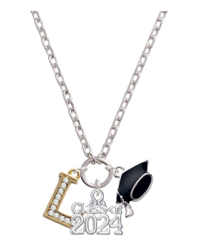 Goldtone Crystal Initial - Silvertone Class of 2024 Graduation Zoey Necklace, 28 L $24.50 Necklaces