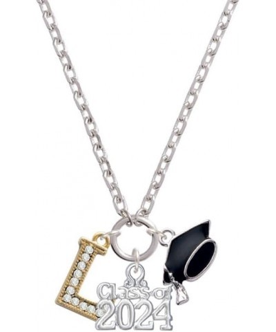 Goldtone Crystal Initial - Silvertone Class of 2024 Graduation Zoey Necklace, 28 L $24.50 Necklaces