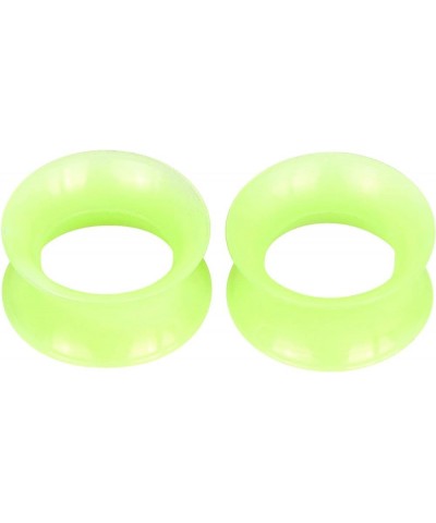 2 Pcs Luminous Extra Soft Silicone Flexible Ear Skin Tunnels Plugs Expanders Gauges Hollow Body Piercing 2G-3/4 Green 00G(10m...