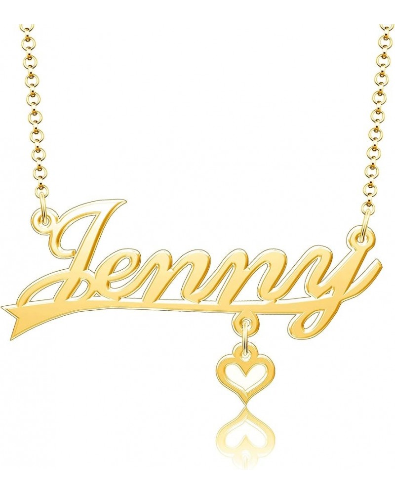 Personalized Custom Any Name Necklace 18K Gold Plated 925 Sterling Silver Pendant Jewelry for Women A Name Yours Heart $21.27...