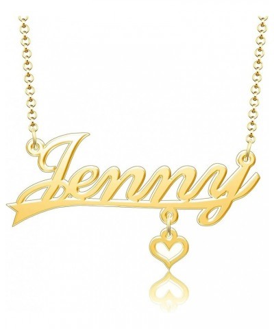 Personalized Custom Any Name Necklace 18K Gold Plated 925 Sterling Silver Pendant Jewelry for Women A Name Yours Heart $21.27...