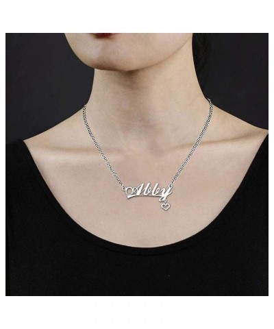 Personalized Custom Any Name Necklace 18K Gold Plated 925 Sterling Silver Pendant Jewelry for Women A Name Yours Heart $21.27...