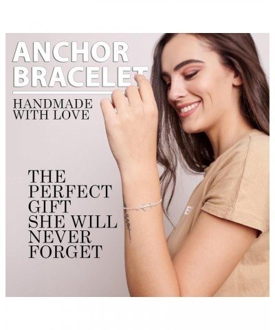 Inspirational Bracelets for Women, Sterling Silver Bracelet For Women, Inspirational Gifts She Will Never Forget Anchor $17.1...