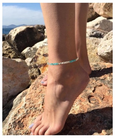 Natural Stone Beaded Anklets for Women Handmade Beach Boho Turquoise Beads Ankle Bracelet Jewelry Gift for Her A $8.09 Anklets