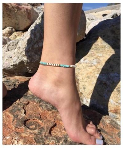 Natural Stone Beaded Anklets for Women Handmade Beach Boho Turquoise Beads Ankle Bracelet Jewelry Gift for Her A $8.09 Anklets