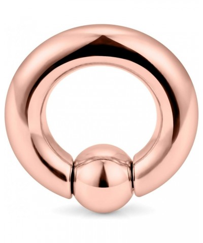 2G 4G 6G 8G Large Septum Rings Ear Gauges Earrings 316L Surgical Steel Cpative Bead Rose Gold PA Ring Weight Ear Lobe Earring...