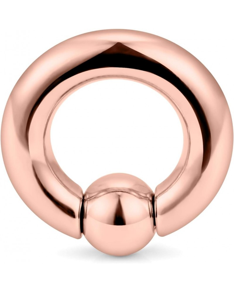 2G 4G 6G 8G Large Septum Rings Ear Gauges Earrings 316L Surgical Steel Cpative Bead Rose Gold PA Ring Weight Ear Lobe Earring...