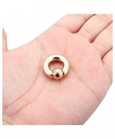 2G 4G 6G 8G Large Septum Rings Ear Gauges Earrings 316L Surgical Steel Cpative Bead Rose Gold PA Ring Weight Ear Lobe Earring...