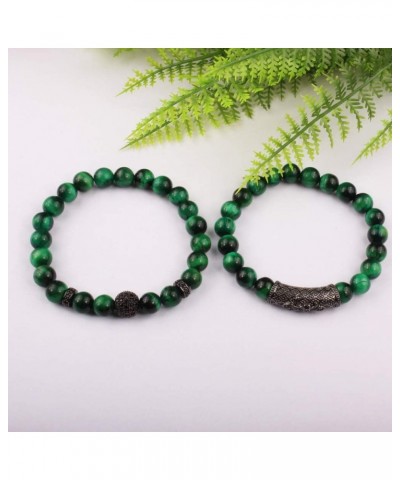 8mm Tiger Eye Stone Beads Bracelet Elastic Natural Stone Yoga Bracelet for Women Men D $10.44 Bracelets