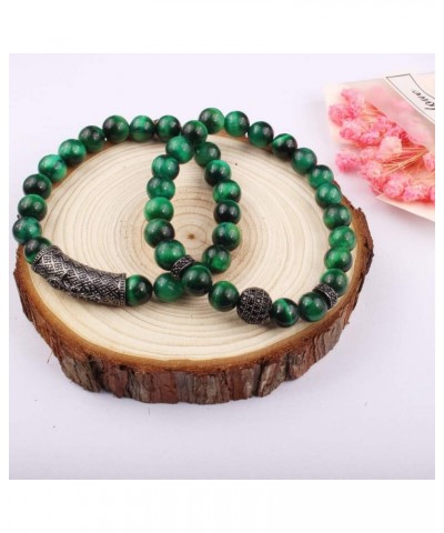 8mm Tiger Eye Stone Beads Bracelet Elastic Natural Stone Yoga Bracelet for Women Men D $10.44 Bracelets