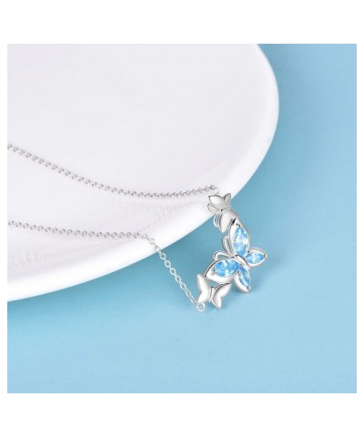 Butterfly Choker Necklace s925 Sterling Silver Birthstone Pendant Necklace Jewelry Gifts for Women Teen Girls Girlfriend Wife...