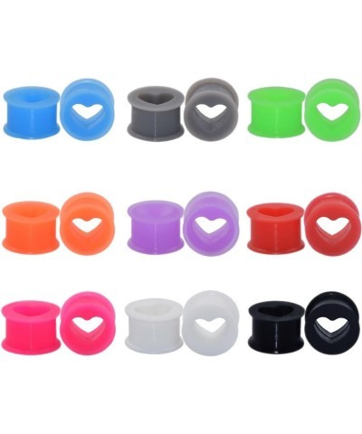 Silicone Gauges Set Hard & Soft Colorful Tunnels for Ears Stretching Earrings 6G-25mm 18 PC Hard | Heart | 0G(8mm) $8.79 Body...