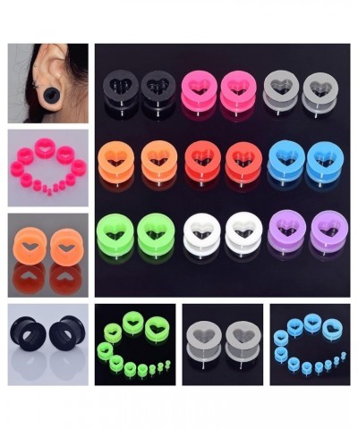 Silicone Gauges Set Hard & Soft Colorful Tunnels for Ears Stretching Earrings 6G-25mm 18 PC Hard | Heart | 0G(8mm) $8.79 Body...