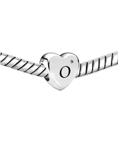 Initial A to Z Letter Heart Charm fits Pandora Moments Bracelets Alphabet Star S925 Sterling Silver Beads Family Birthday Ini...