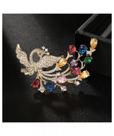 Chinese style gradient phoenix feather Animal Brooch for Women Girls zircon butterfly corsage Lapel dragonfly Pin Jewelry Chr...