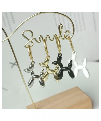 3D Cute Balloon Dog Pendant earring Animal Funny Charm Poodle Colorful earring Sleep without taking it off for Women Cartoon ...