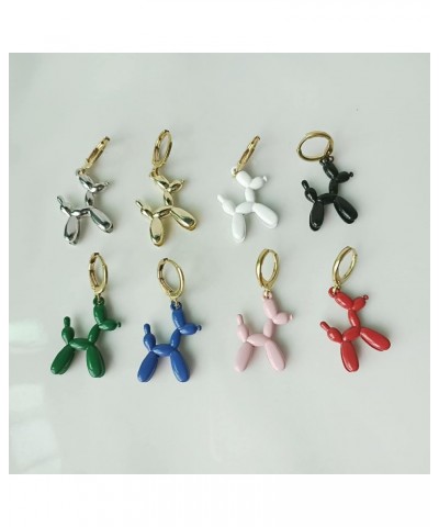 3D Cute Balloon Dog Pendant earring Animal Funny Charm Poodle Colorful earring Sleep without taking it off for Women Cartoon ...