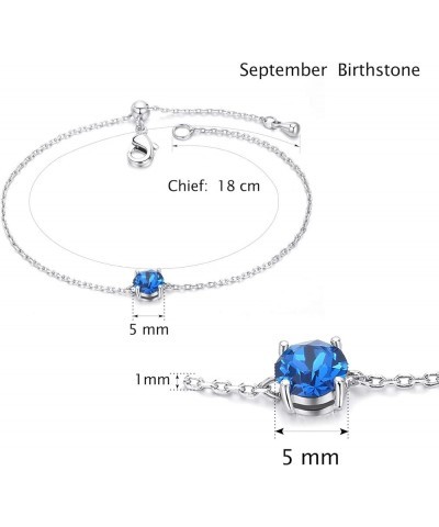 Birthstone Bracelet White Gold Plated Cubic Zircon Adjustable Bangle 12 Color Gifts for Women Girls September birthstone $8.6...