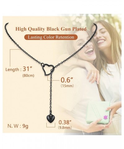 Can Custom Women Chic Y Necklace Choker-Stainless Steel/Gold Plated/Black Send Gift Box Z-engrave-heart-black $10.79 Necklaces