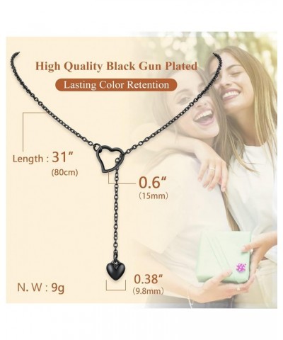 Can Custom Women Chic Y Necklace Choker-Stainless Steel/Gold Plated/Black Send Gift Box Z-engrave-heart-black $10.79 Necklaces